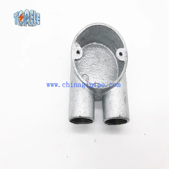 Cawangan dua hala (U)-besi Malleable